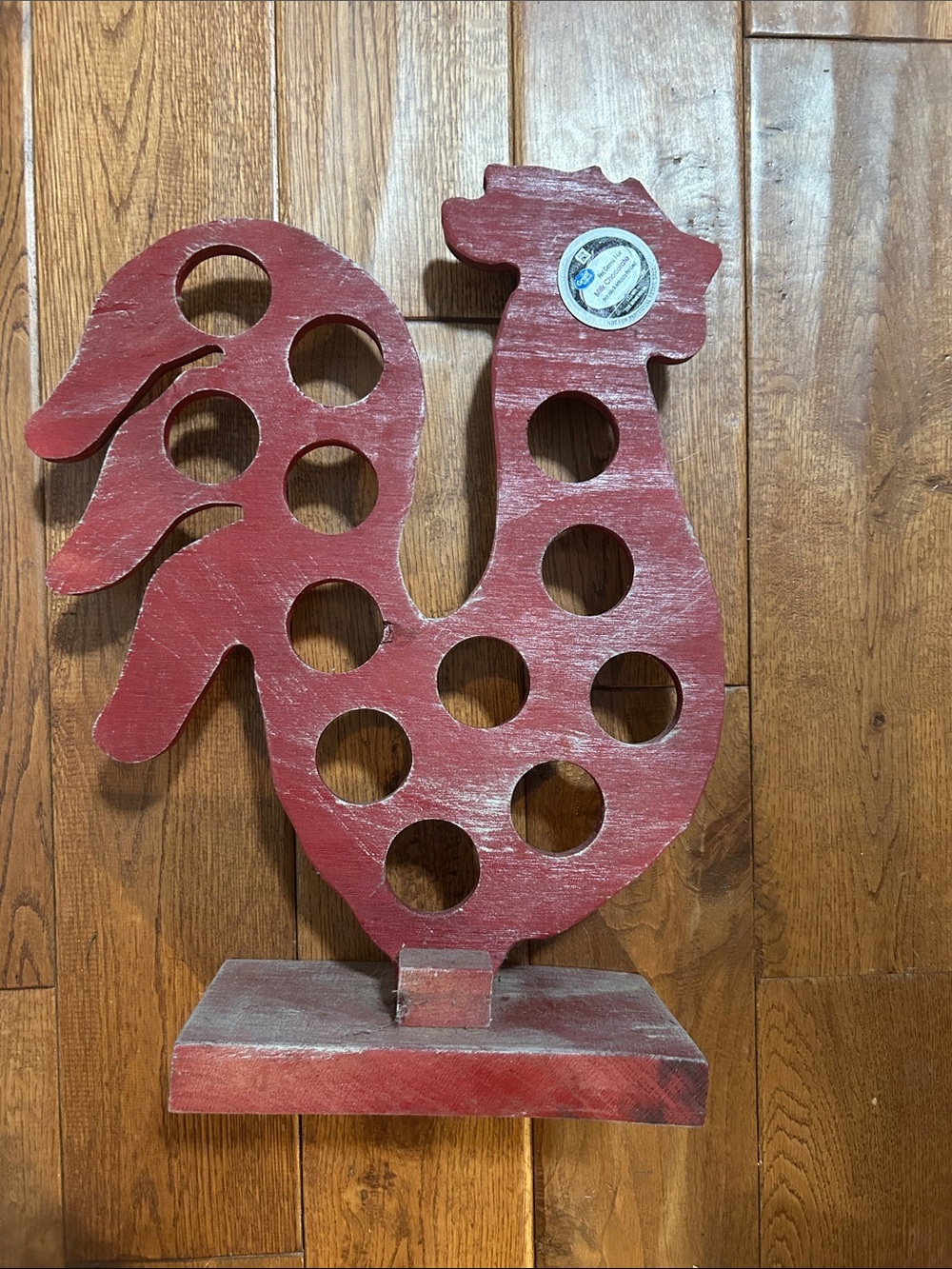 Wooden Red Rooster Coffee K-Cup Pod Holder